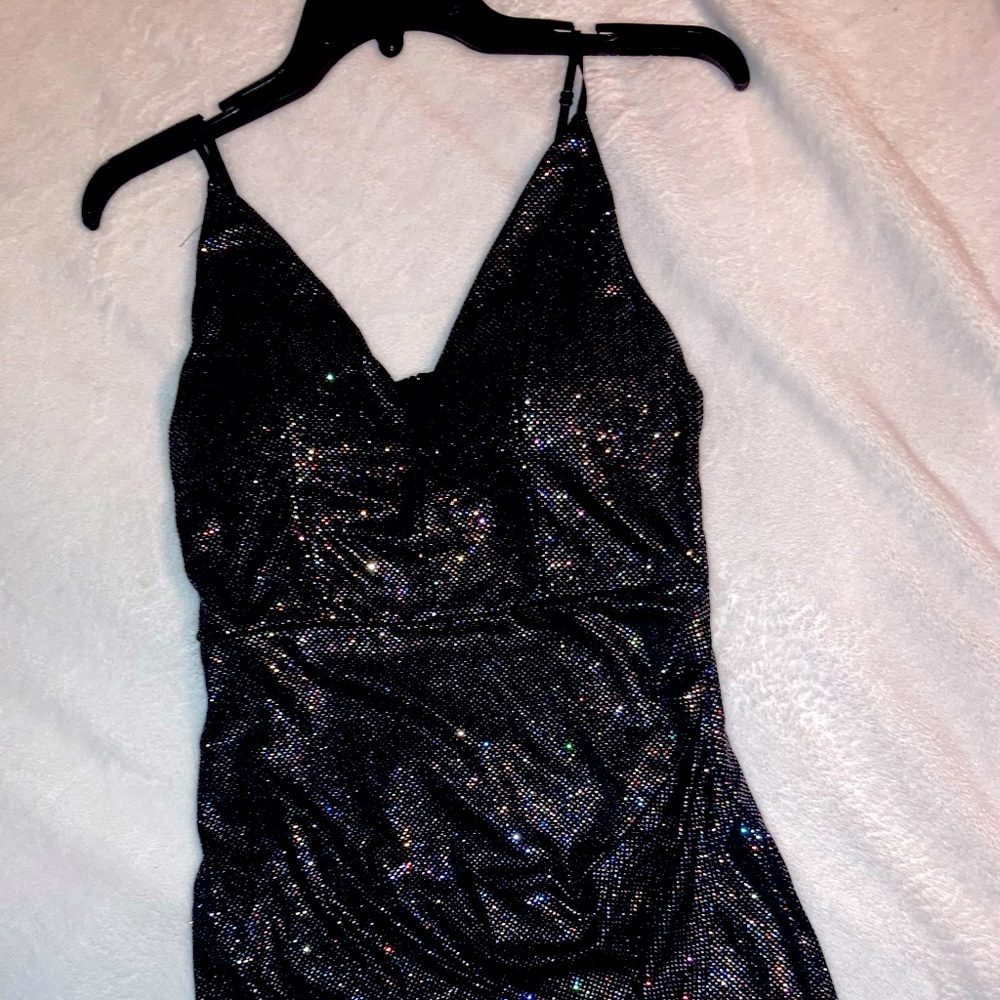 Dillards, size M, only ever warn once as a homecoming dress.
